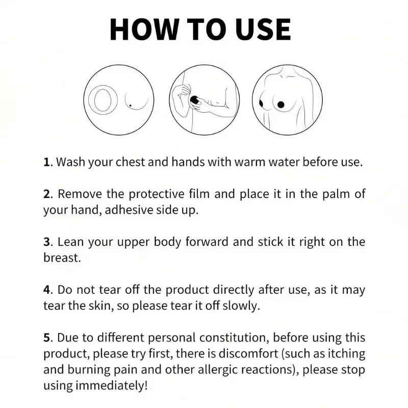 Tornova Solid State Rubber Nipple Patch Invisible and Traceless Solid Chest Patch Women's Sexy Breast Patch Nipple Decoration - Image 5