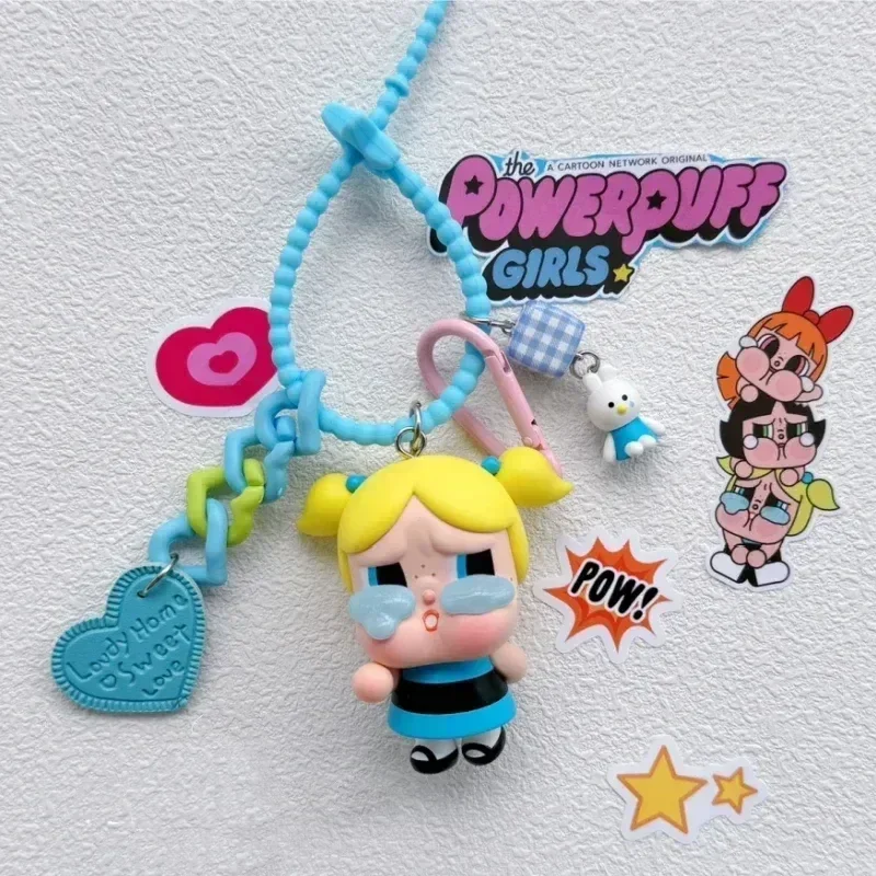 Crybaby Powerpuff Girls Car Key Cartoon Pendant Bag Pendant Doll Kawaii Backpack Decoration Ornaments Doll Girl Birthday Present