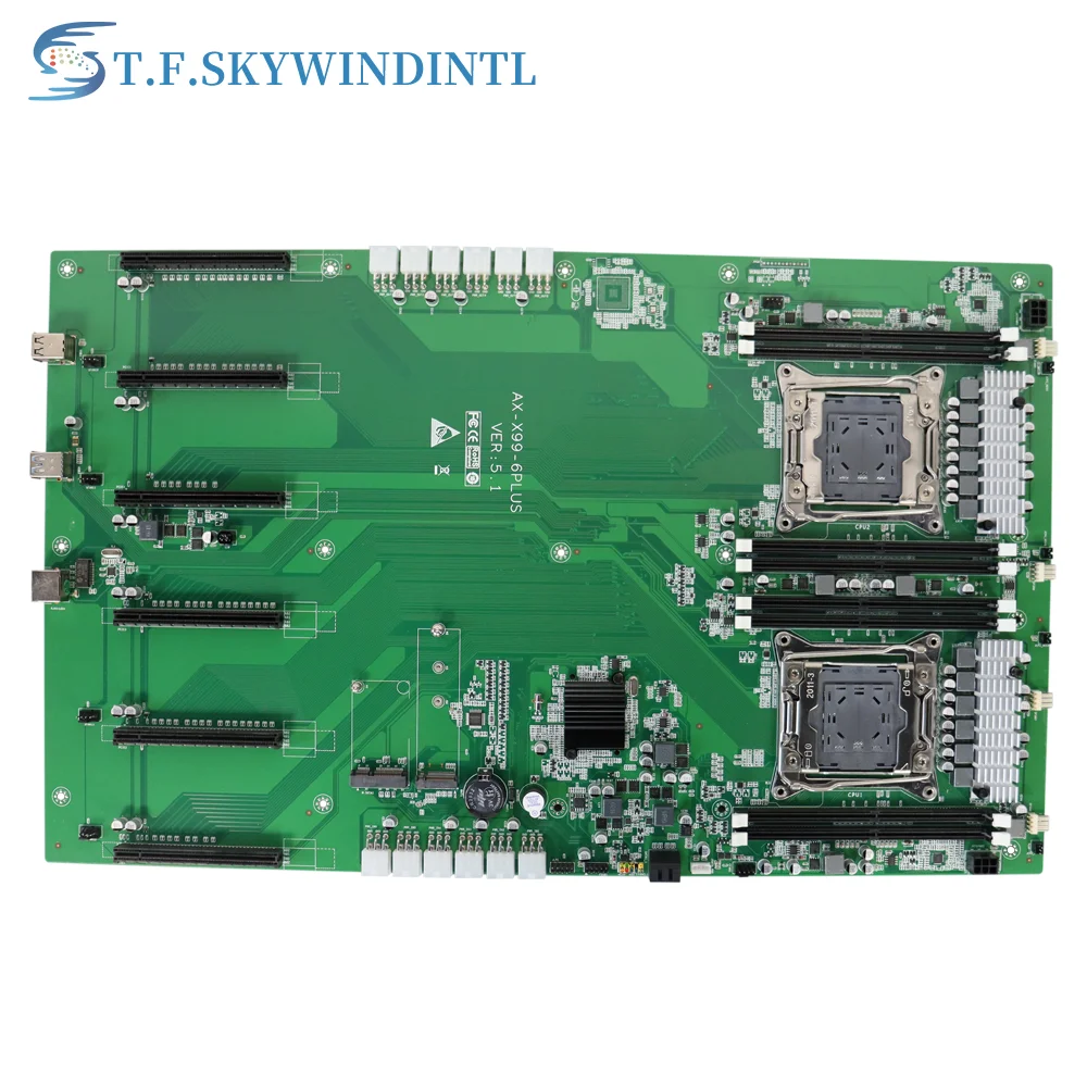 Imagem -02 - Dupla Cpu Mineração Placa-mãe Suporte Ddr4 Ecc Reg Ram e5 v3 v4 Lga 20113 Pcie para Equipamento de Mineiro Aleo X99