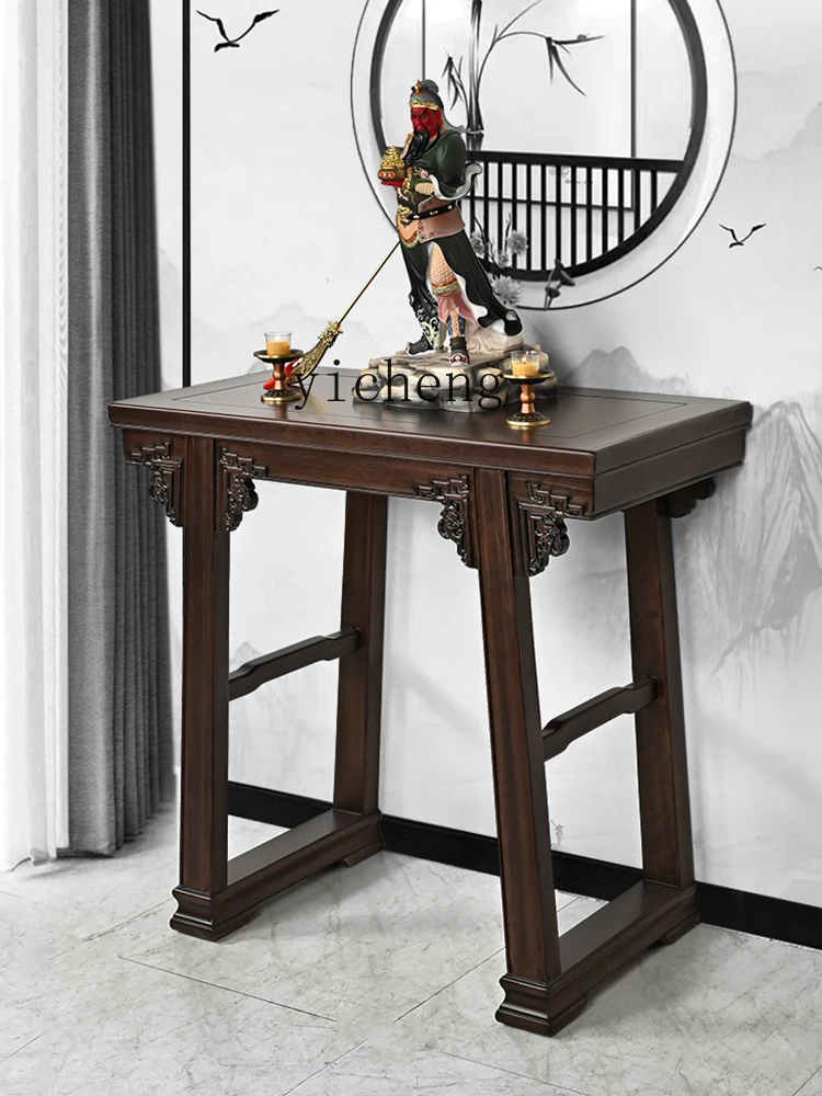 

ZZ Gold Sandalwood Console Altar a Long Narrow Table Table Household Minimalist Worship Table