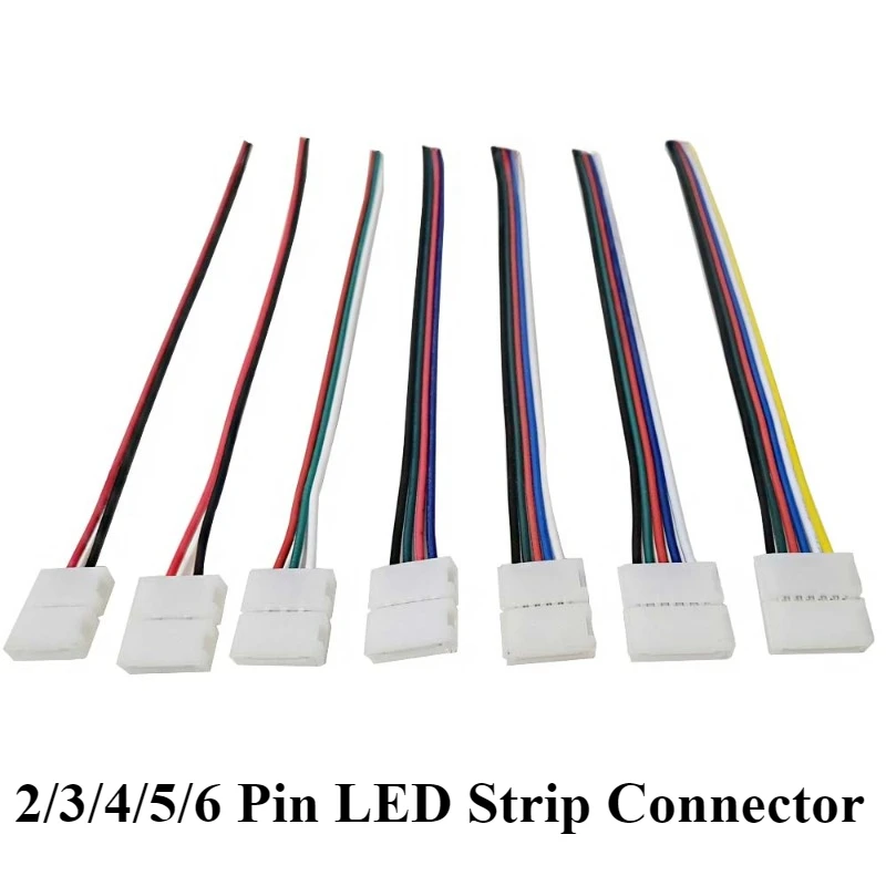 

2/3/4/5/6 Pin LED Strip Connector for 5mm 8mm 10mm 12mm 3528 5050 5630 RGB RGBW IP20 Non-waterproof LED Tape Light to Wire