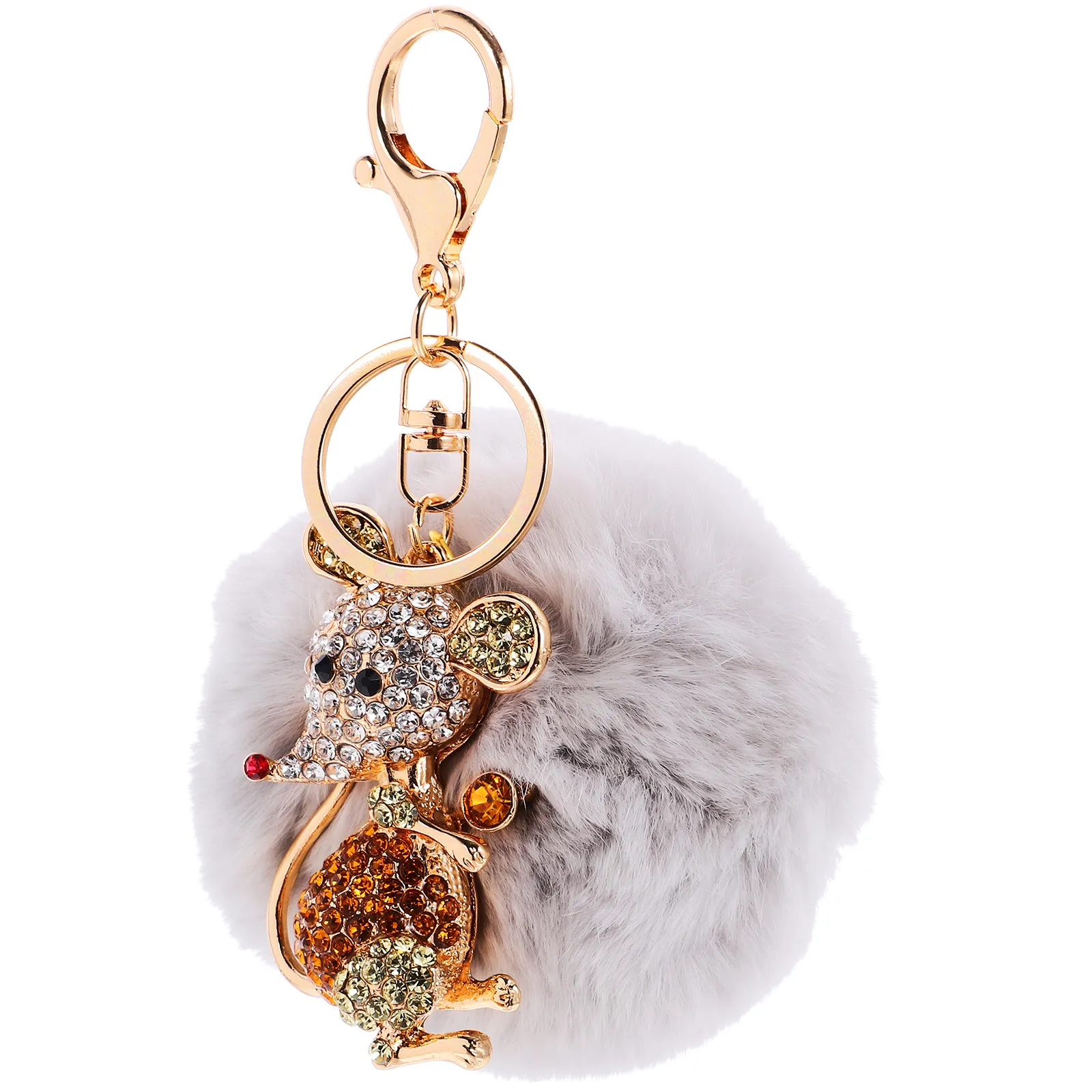 

Блестящий брелок-мышонок с премиальными стразами, кольцо для ключей, подвеска для сумки, подарок для детей и девочек, случайный дизайн