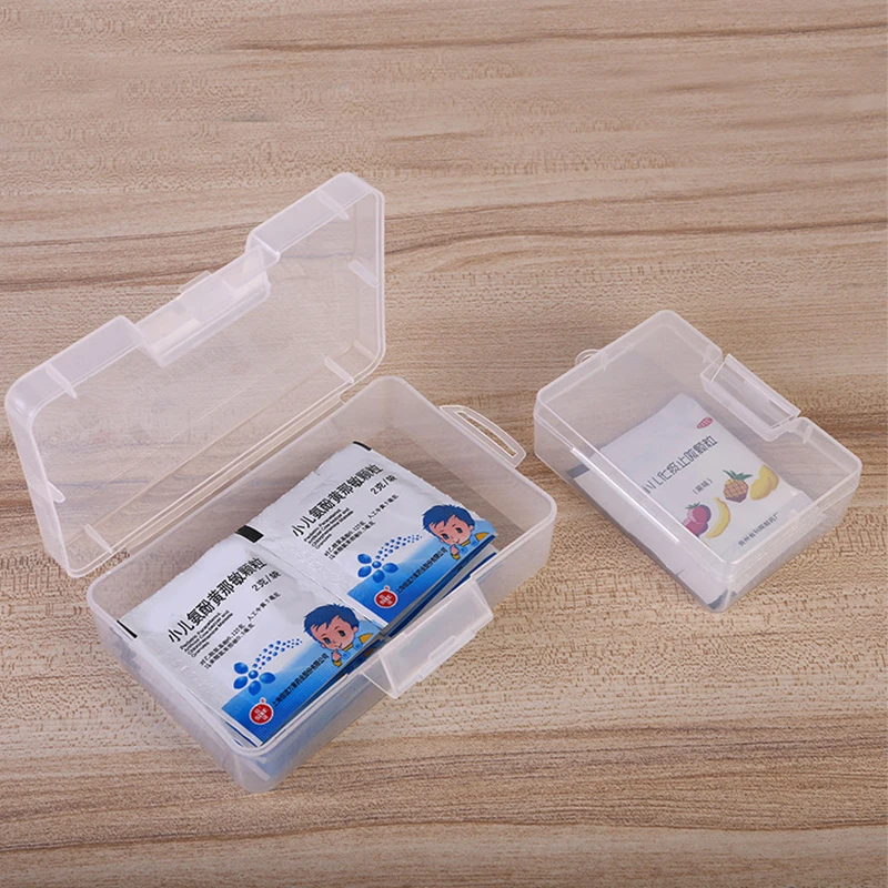 Transparent Idol Photo Storage Box 4 Sizes Plastic Rectangular Desk Organizer Card Stationery Collect Container With Cover