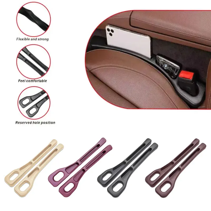 Organizador de relleno de espacio para asiento de coche, tira de enchufe impermeable para espacio de asiento de coche con 2 ranuras, almacenamiento de espacio de asiento, accesorios de Interior de coche, 2 uds.