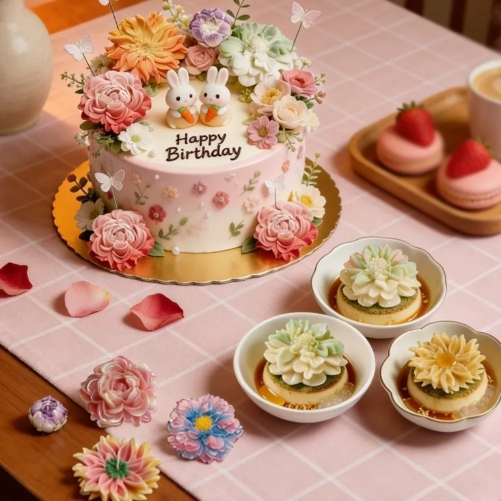 Multifunctional Realistic 3D Flower Silicone Mold Flexible DIY Mousse Cake Decorating Nonstick Soap Mold Cake Baking