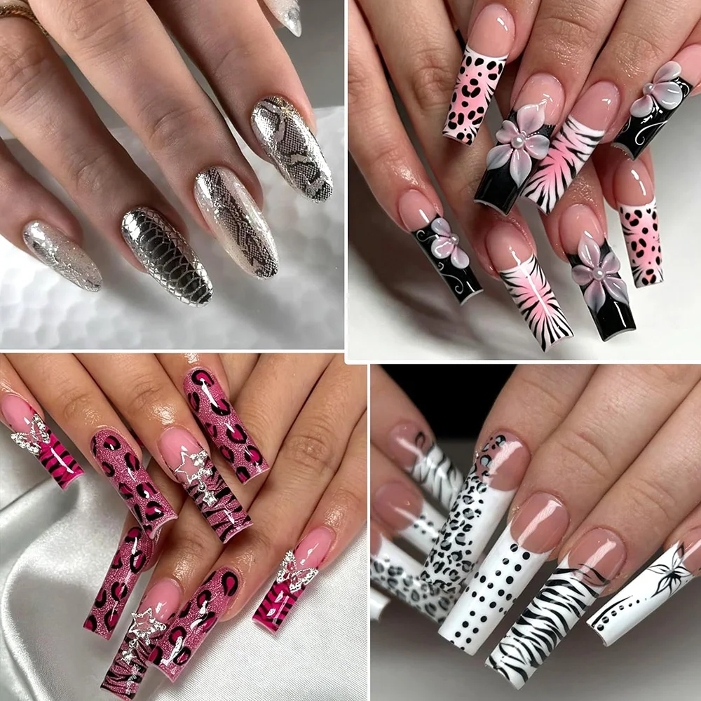 Animal Print Nail Stamping Plate Leopard Zebra Snake Cheetah Cow Safari Texture Y2K Wild Pattern Template Gel Acrylic Nails DIY