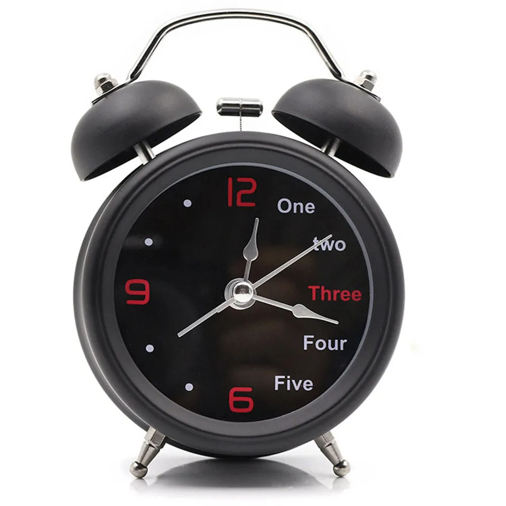 3-Inch Twin Bell Daily Clock Battery Powered Silent Sweep Hands Loud Ringing Alarm Clock for Deep Sleepers Hearing Impaired Wake