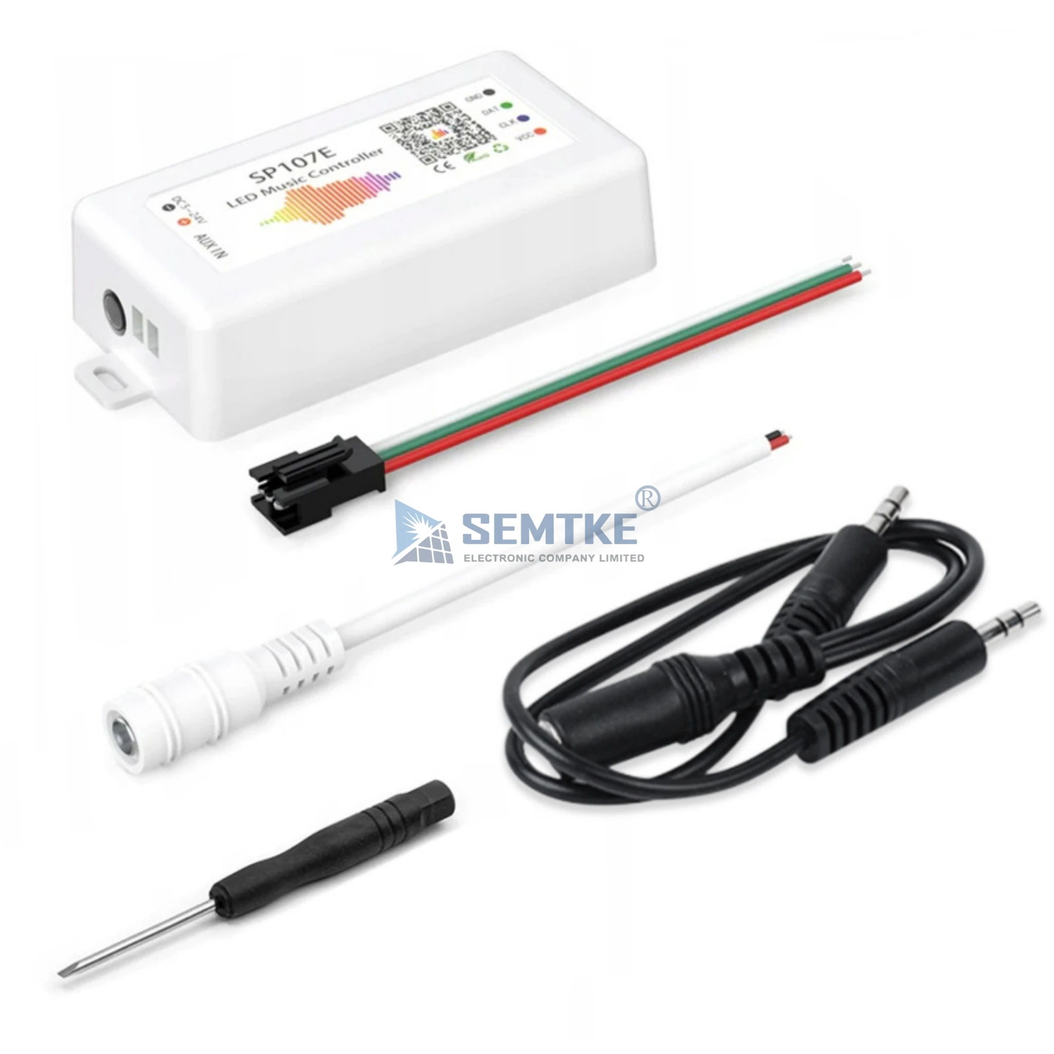 SP107E Smart LED Bluetooth Music RGB Strip Light with 2811/2812 Controller, DC 5–24 V