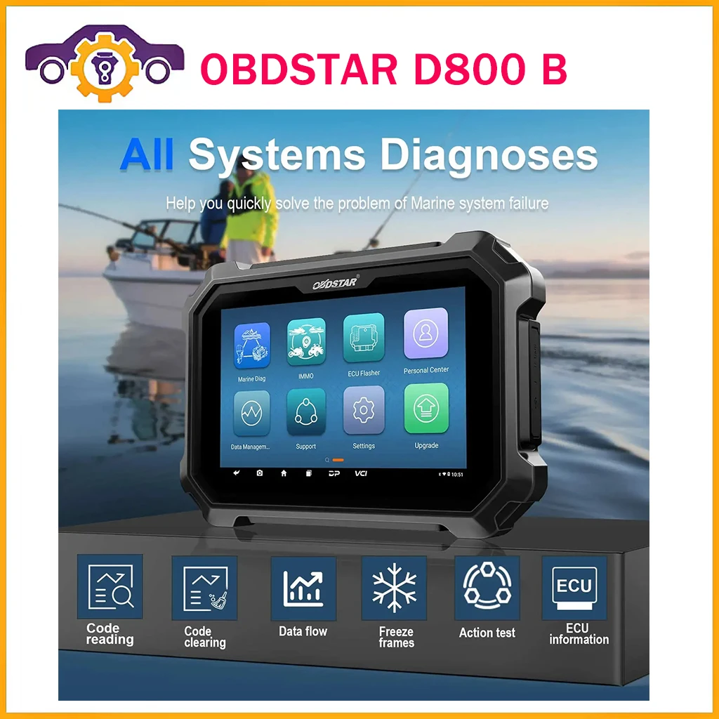 2024 New OBDSTAR D800 A/B Diagnostic Tool C/D for Ma-rine (Jet Ski/ Outboard) Diagnostic Tool Boat Marine Diagnostic Scanner