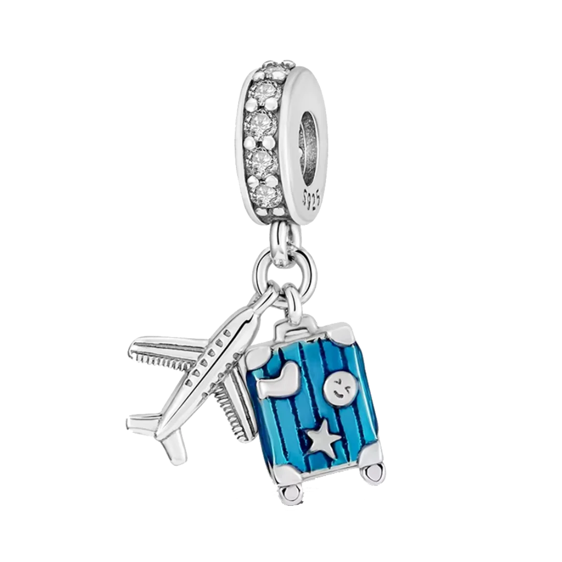 925 Sterling Silver Pendant Airplane Planet Series Beads Compatible with Original Bracelet Necklace DIY Jewelry Gift