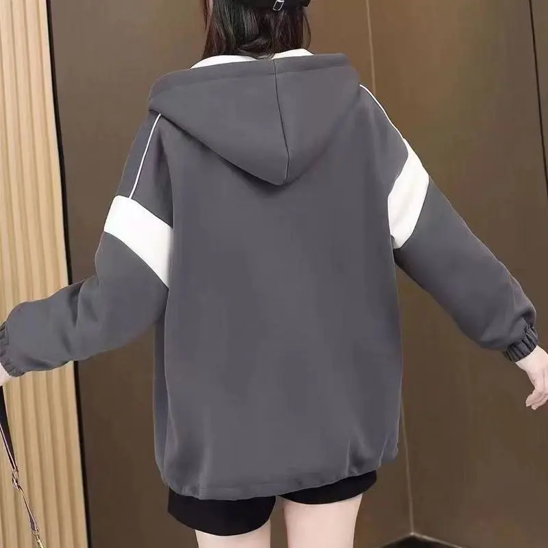 المرأة الكورية أفخم اصطف هوديس ، طويلة الأكمام البلوز ، بلوزة فضفاضة ، خليط معطف ، سترة دافئة سميكة ، أزياء الشتاء