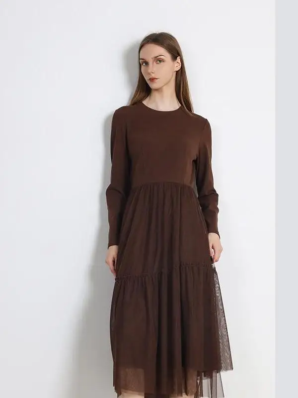 

Юбка А-силуэта Jane Expr Ele средней длины с длинным рукавом, новая коллекция весна, модель CLY52002, из смесового хлопка, повседневная одежда для женщин