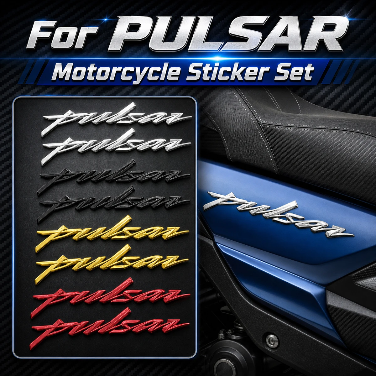 3D Emblem Decals for Bajaj Pulsar 200 Ns200 Rs200 Ns150 Ns160 Rouser Pulsar 125 135 150 160 180 Motorcycle Stickers Moto Decal