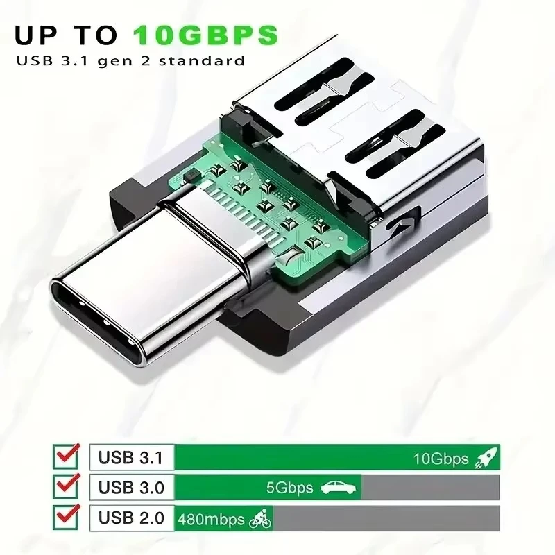NNBILI 1-5 قطعة USB 3.0 إلى نوع C محول LED OTG إلى USB C ذكر إلى USB موصل سالب لمحولات هواوي سامسونج Xiaomi POCO