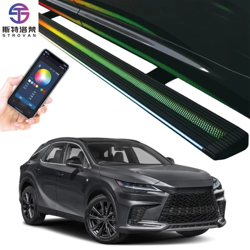 STLF CLRAK Automatic Electric Retracting LED Light Side Foot Steps Power Running Boards for  RX 330 350 450