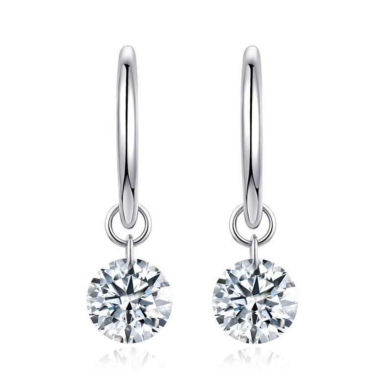 IsRainy-Boucles d'oreilles Hip Hop Rock pour hommes et femmes, argent regardé 925, diamant Moissanite GRA, boucles d'oreilles goutte d'oreille de fiançailles de mariage, bijoux fins