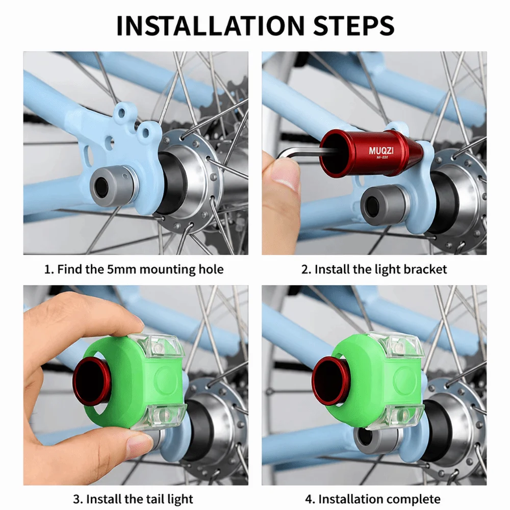 M5 Bolt Bike Light Rack Aluminum Alloy Hub Mount Bicycle Light Tube Bracket Multicolor Quick Release Bicycle Light Holder