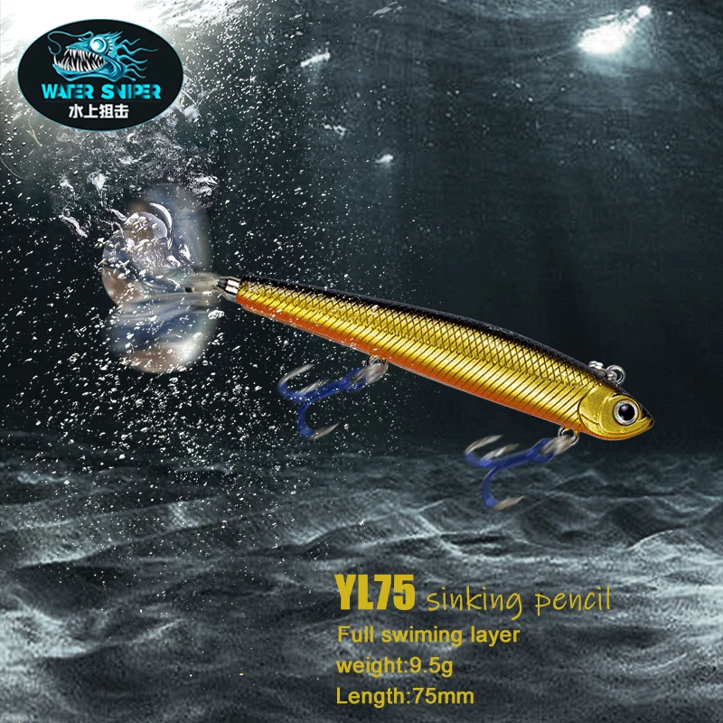 Water Sniper Señuelo Lápiz Hundimiento con Cuchara y Anzuelos - imagen 5