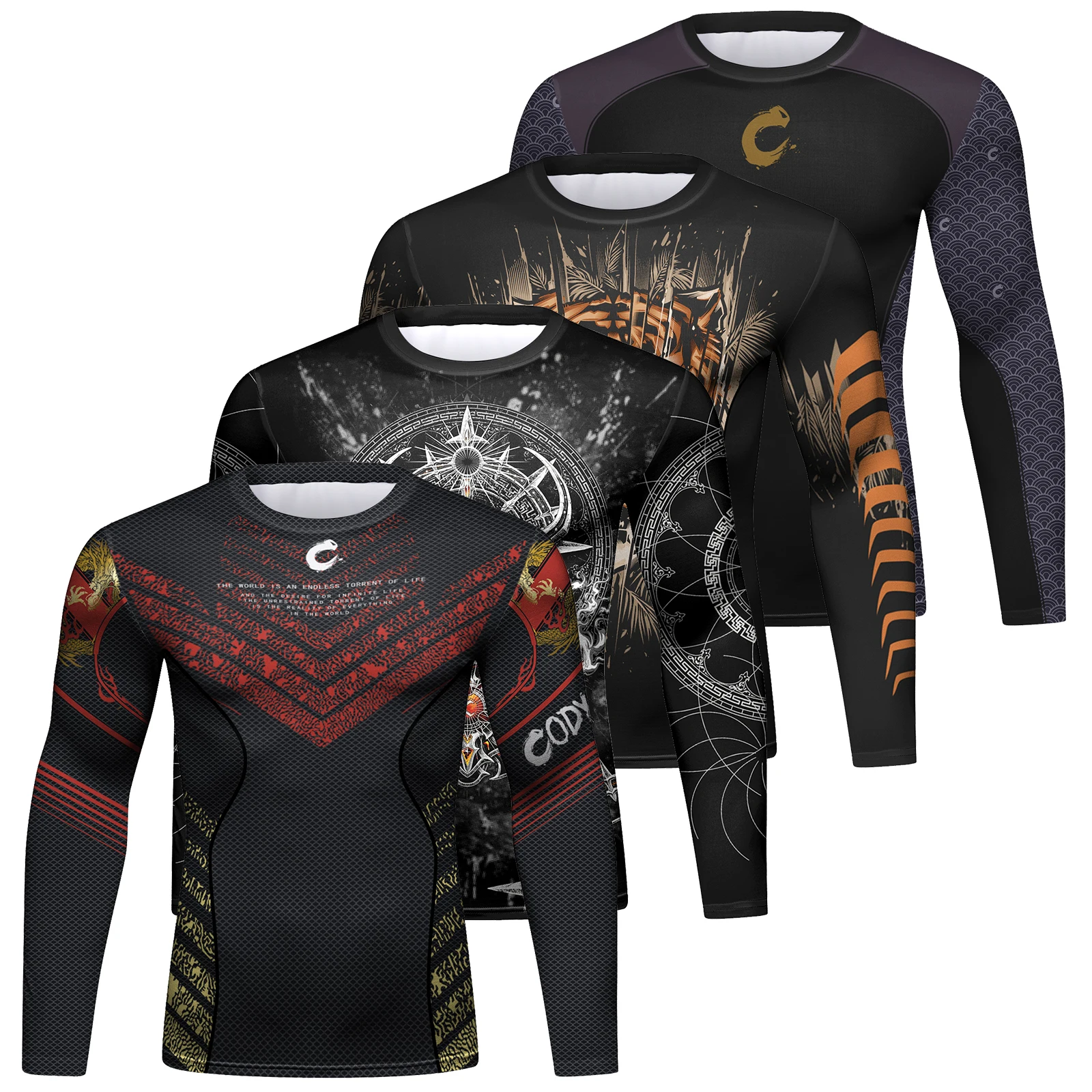 Cody Lundin Gym Workout Rash Guard for Men Athletic Quick Dry Compression Shirts Berserk Print Tshirts Tees Tops Undershirts