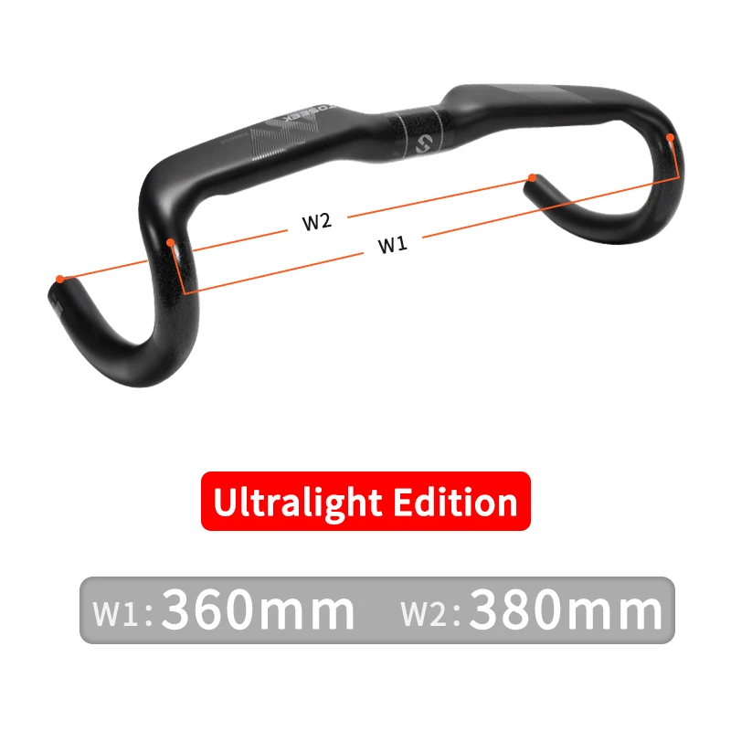 TOSEEK TR5000 Carbon Fiber Ultra Light Bicycle Road Handlebars 360