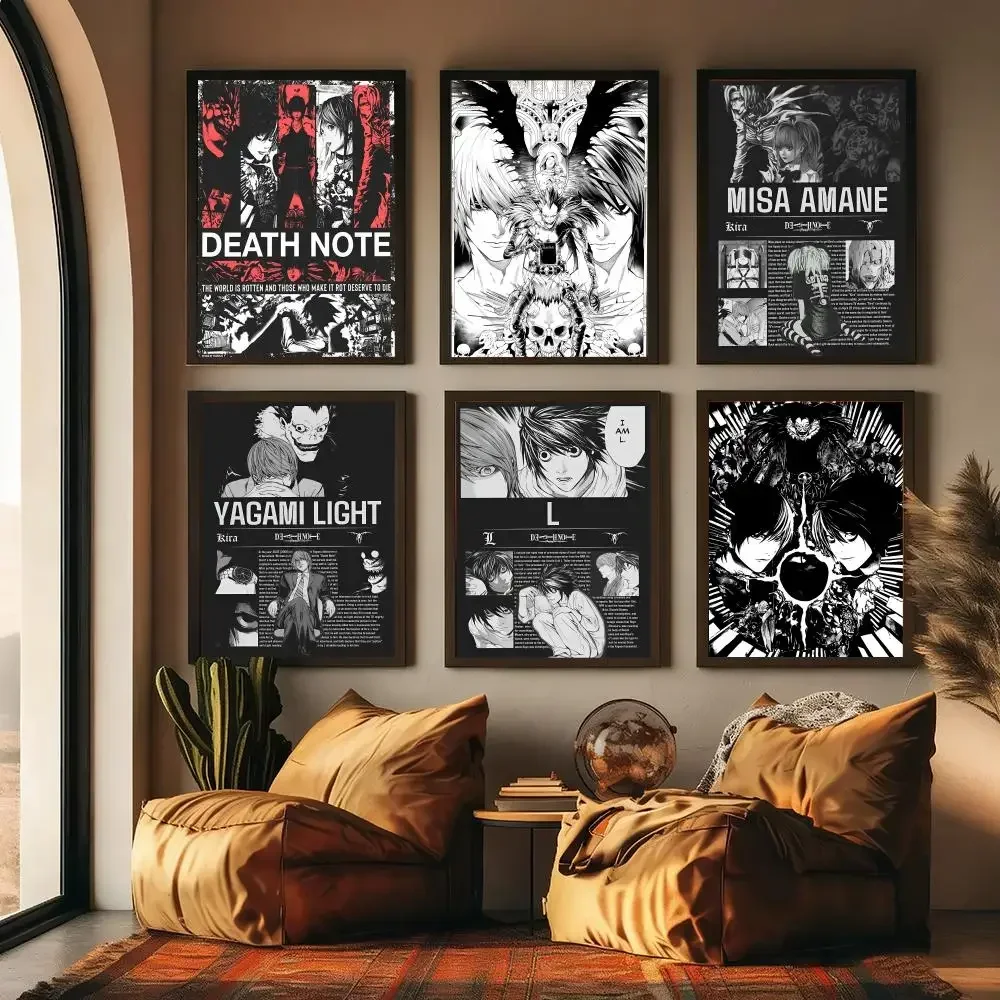 Anime D-Death note Painting Calligraphy High-Quality Cotton Canvas Poster Wall Art for Living Room Modern Coffee House Decor