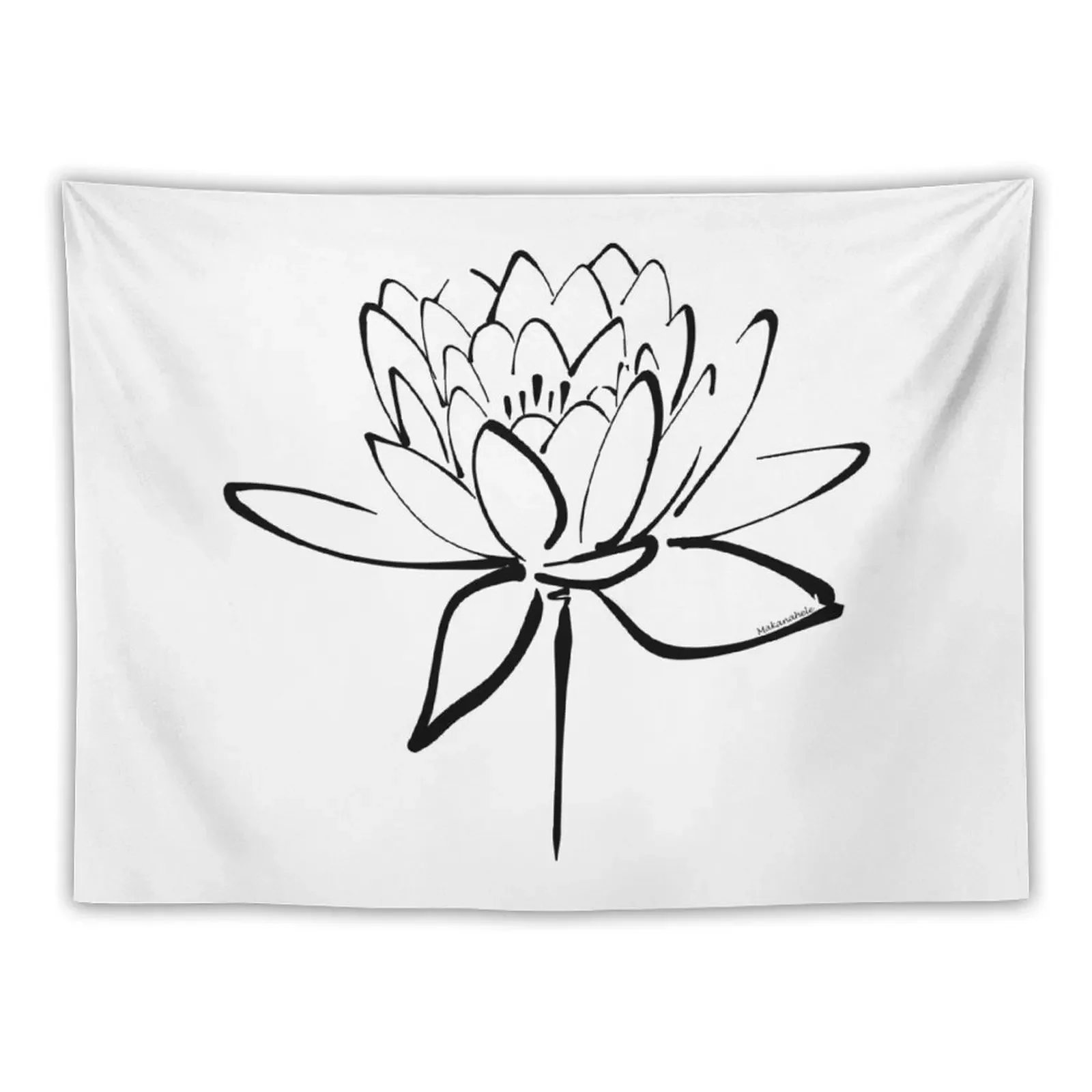 

Lotus Flower Calligraphy (Black) Tapestry Home Decor Accessories Carpet Wall Cute Room Decor Home Decor Aesthetic Tapestry