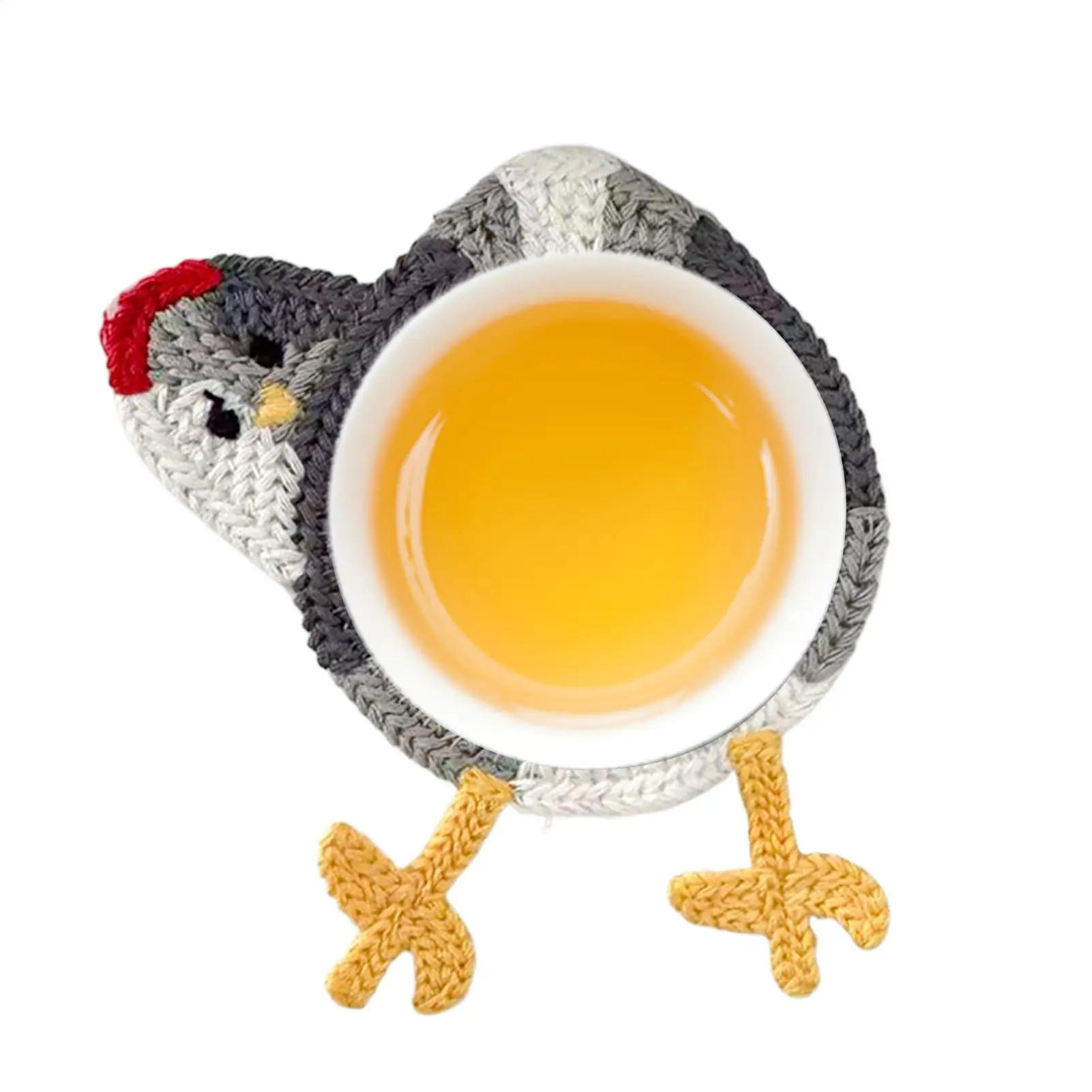 Funny Chick Coaster Chicken Heat-Resistant Place Mat Crochet Drink Coasters For Kitchen Desk Home Bar Coffee Birthday