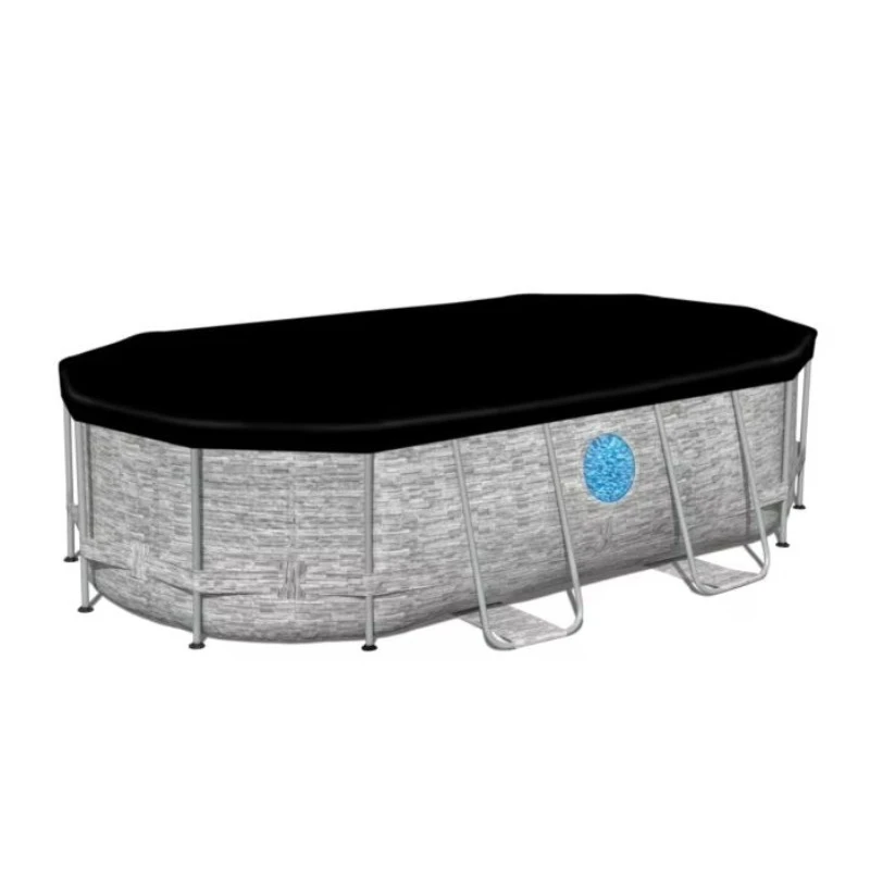 FL Customized Best Seller Outdoor Swimming Pool Set 4.27m*2.5m*1m Elliptical Frame with PVC Material and Filter Pump