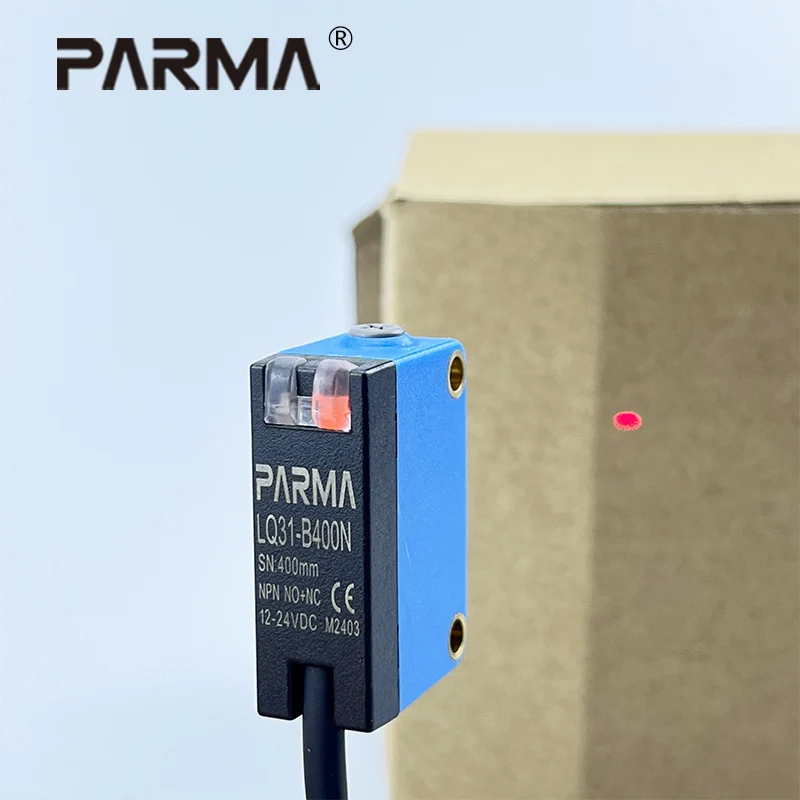 PARMA LD61 Square Diffuse Reflection Laser Sensor Small Visible Light Spot 100mm 400mm Sensing Distance High Precision