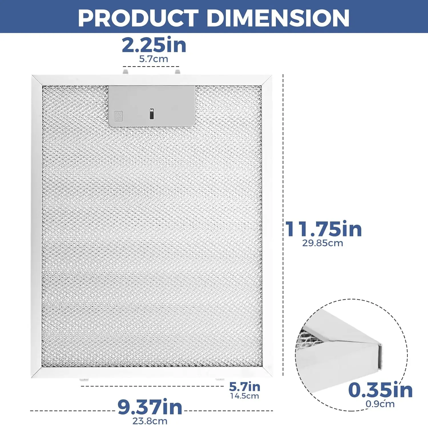 2Pack SB08087294 Range Hood Filters Aluminum Mesh Grease Filters Replacement for Broan Nutone Ken-more Range Hood Vent