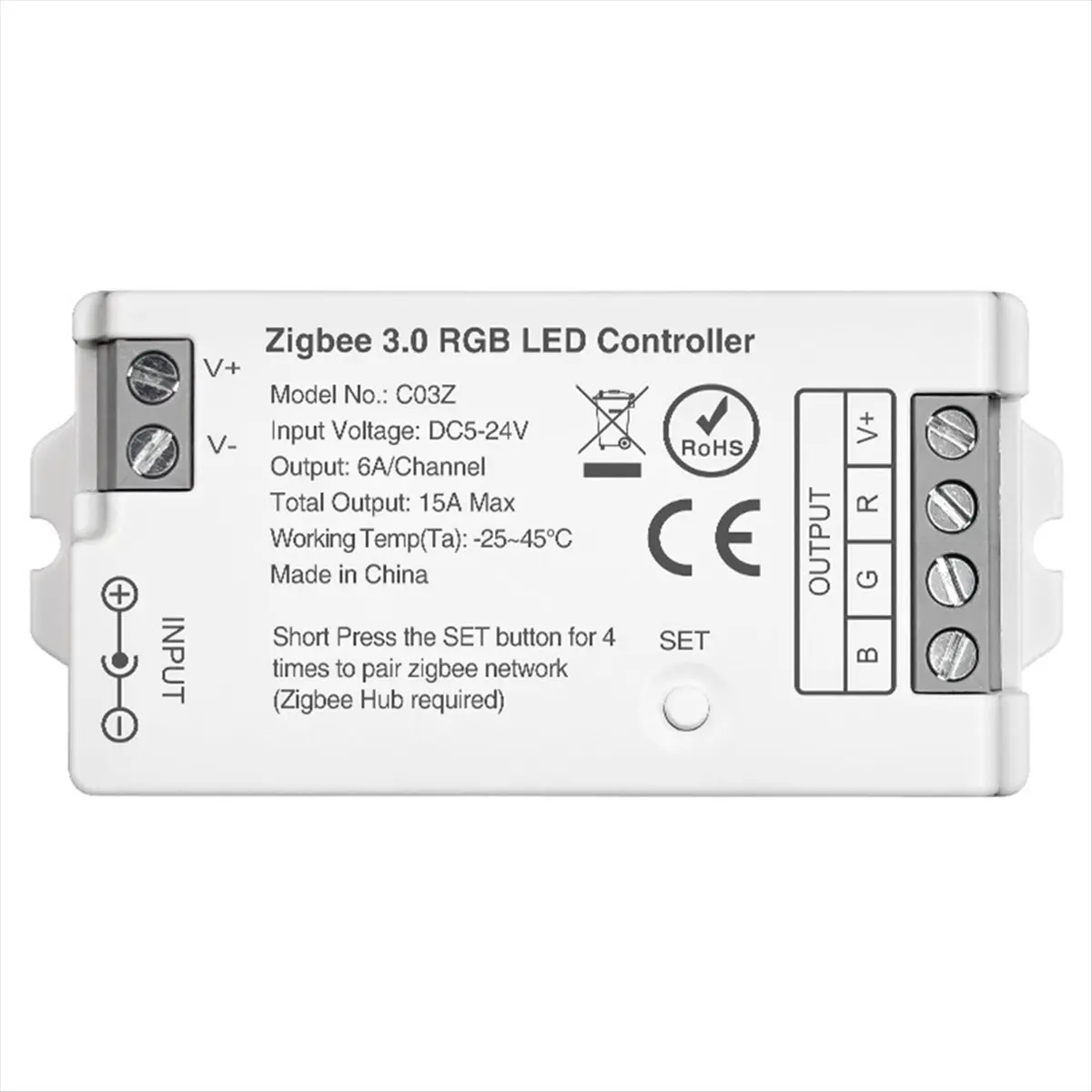 

Контроллер RGB-подсветки AA49 Tuya Zigbee 3.0 с управлением через приложение TUYA Smart Life, диммер для светодиодных лент