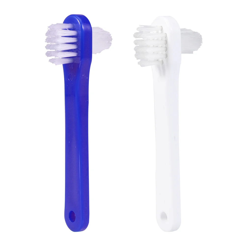 Denture Brush False Teeth Dual Heads Toothbrush Denture Dedicated Toothbrush Cleaning Tool Anti Skid Denture Toothbrush