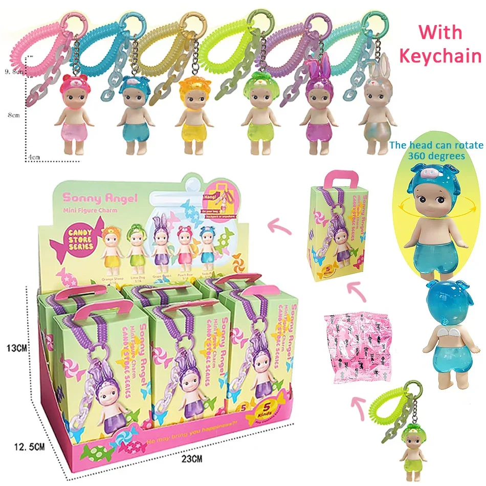 1/3/6PCS Sonny Angel Blind Box Hippers Dreaming Candy Store Serie Figuren Ornamenten Poppen Kinderen sleutelhanger Kerstcadeaus