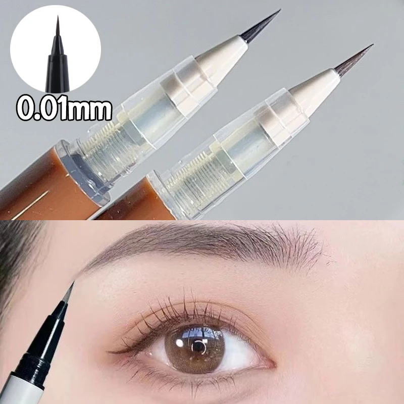 Ultra-fine Smooth Liquid Eyebrow Pencil Lasting Sweatproof Eyeliner Waterproof Outline Lying Silkworm Pen Eyes Makeup Cosmetic