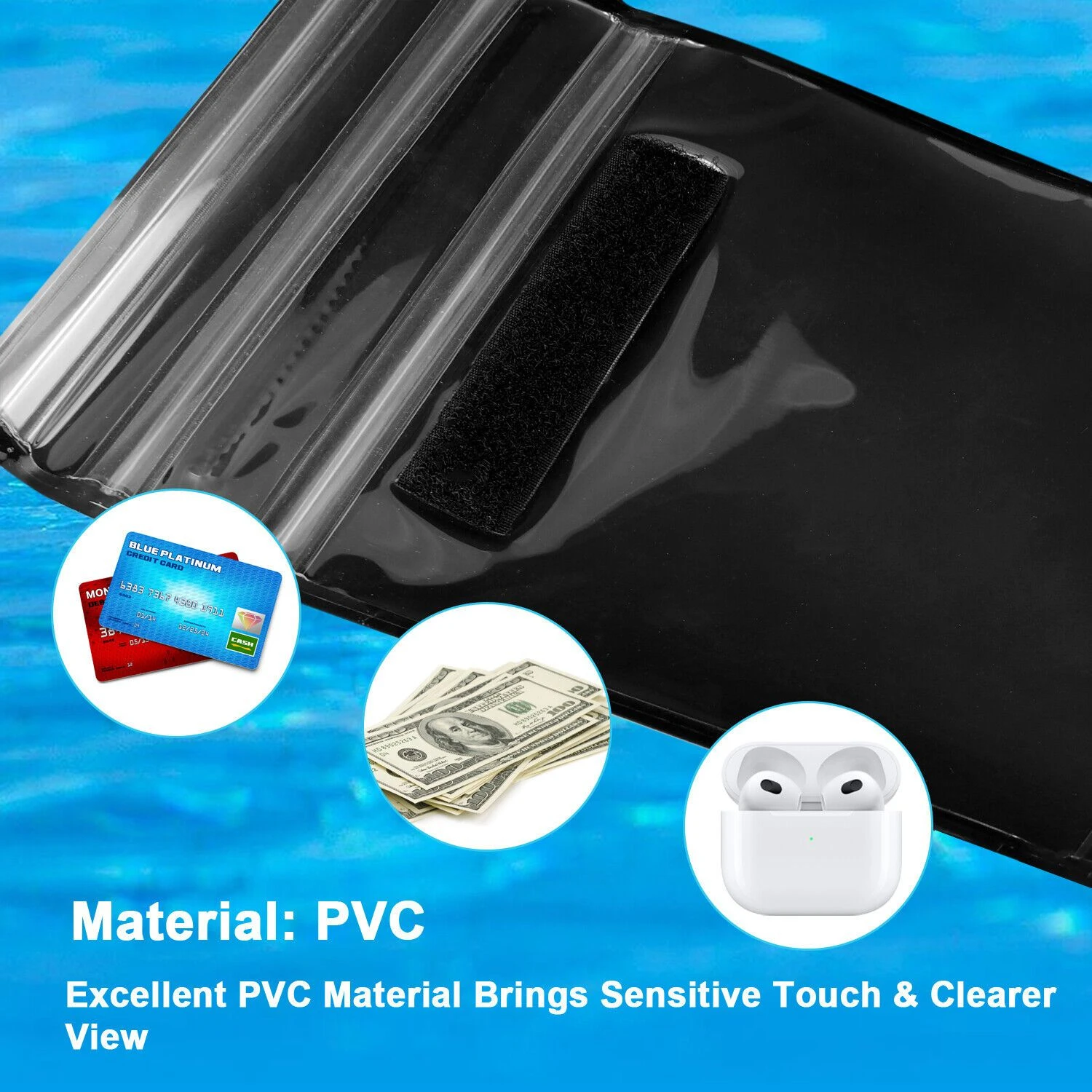 Tas Ponsel Tahan Air Besar untuk Ponsel 7,5 In/7,2 Inci, Tas Kering Ponsel