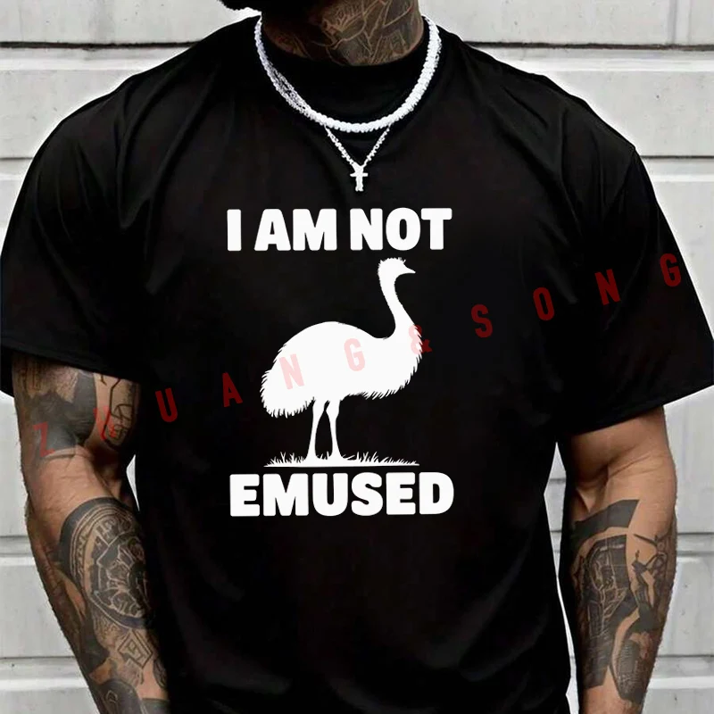 

Футболка с графическим принтом I'm Not Emu Pun, мужская брендовая футболка, мужские летние футболки, повседневные футболки высокого качества с круглым вырезом