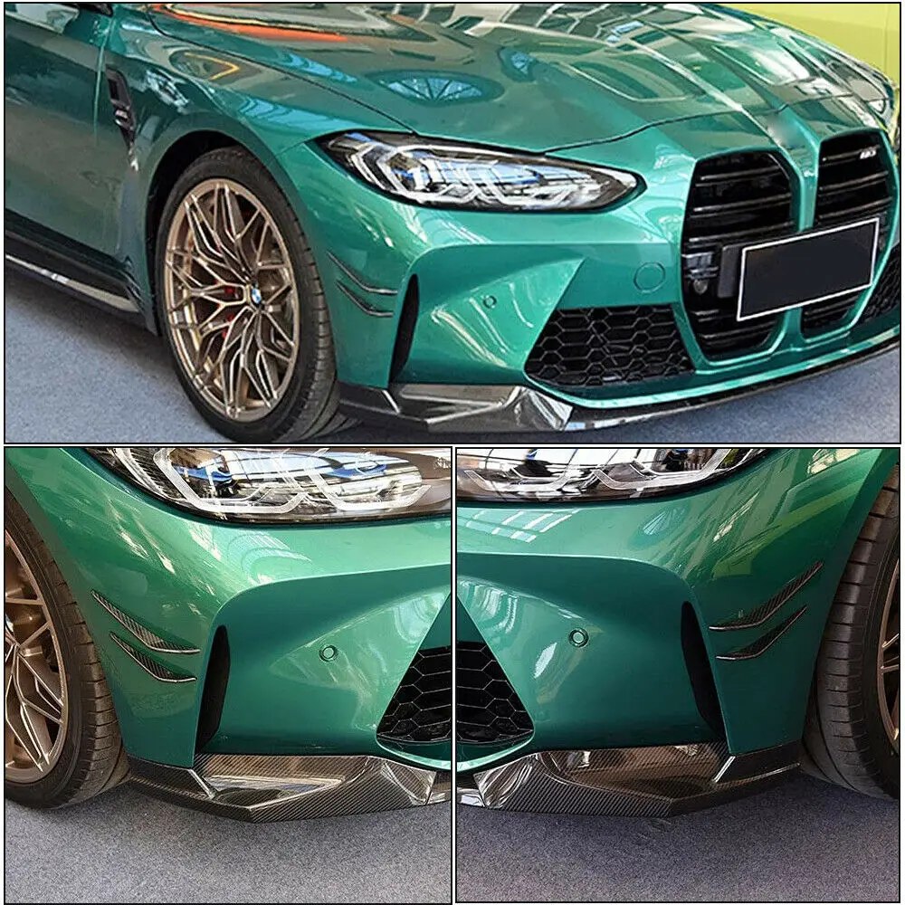 Carbon Fiber Front Bumper Fins Canards Splitters For BMW 3 4 Series BMW G80 M3 G82 M4 2021 2022 Car Front Bumper Fins Trims 4PCS