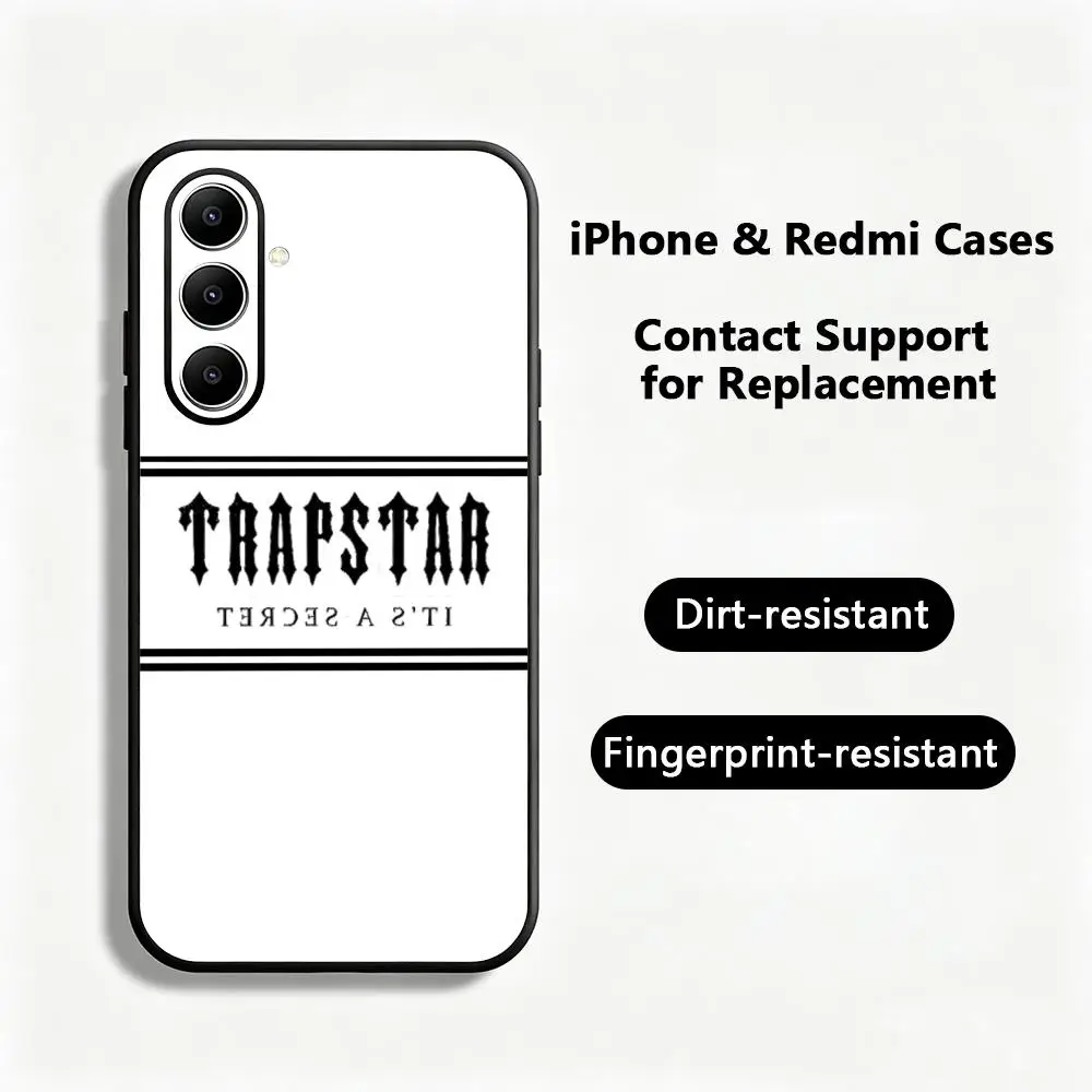 Чехол для телефона Street Design с логотипом T-trapstares для Samsung Galaxy S26 S25 S24 S23 S22 S21 S20 Plus Ultra Note20, мягкий, черный