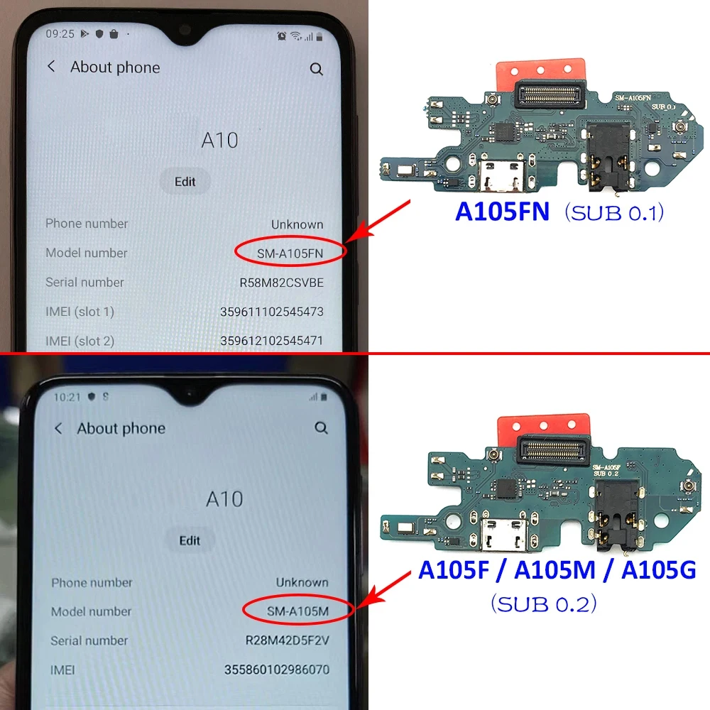 For Samsung A10 A105F A105FN A105M A105G USB Charger Dock Connector Charging Port Microphone Flex Cable Replacement Parts