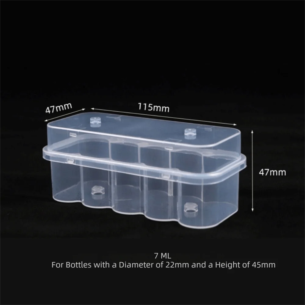 3/5/7/10mL 2/10/24-Slot Vial Storage Case Plastic Stackable Microtube Storage Box Clear Freezer Tube Box Diabetic Supplies