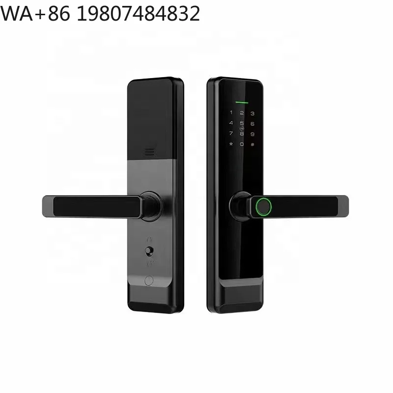 Saudi Gold Finish Wooden Smart Door Lock WiFi App Fingerprint Keyless Entry Digital Anti-theft  Security Lock
