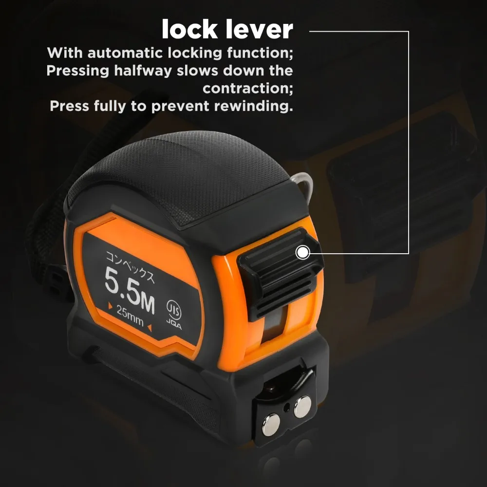 Tape Measure 5.5m Steel Rule Measuring Wood Working Tool Waterproof Retractable Tape Measures Self-Locking Tape Measuring