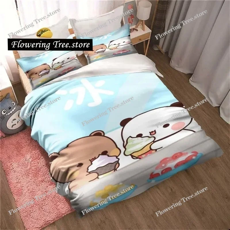 Cute Cartoon Bubu and Dudu Sheet Quilt Covers Bedding Dormitory Sheets Three-piece Bedding Set Three-piece Soft Warm Bedding Set