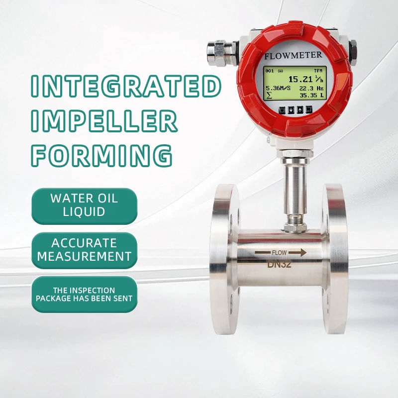 

DN20 Stainless Steel Liquid Turbine Flow Meter Sensor Pulse Signal Male Thread for oline Flow Measurement Chuck