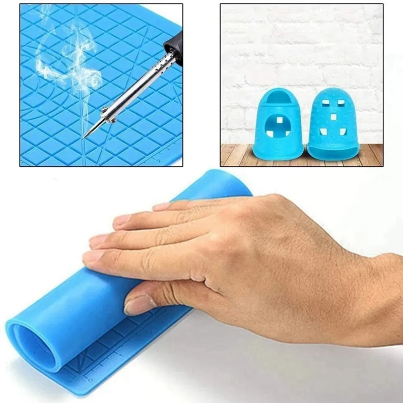 3D Printing Pen Printing Pen Drawing Pad, Silicone Mat DIY Drawing Template Pad With Heat-Proof Finger Sleeve Art Tools F