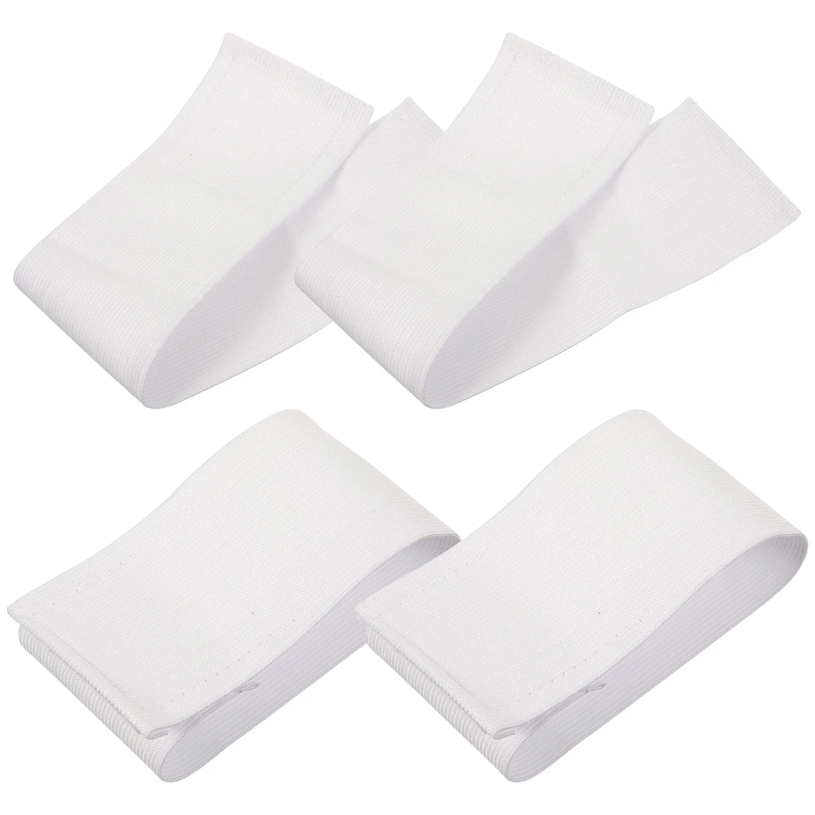 

4 Pcs White Armband Football Mourning Multi-purpose Team Sports DIY Blank Captain Bands Armbands Nylon Accessory Child