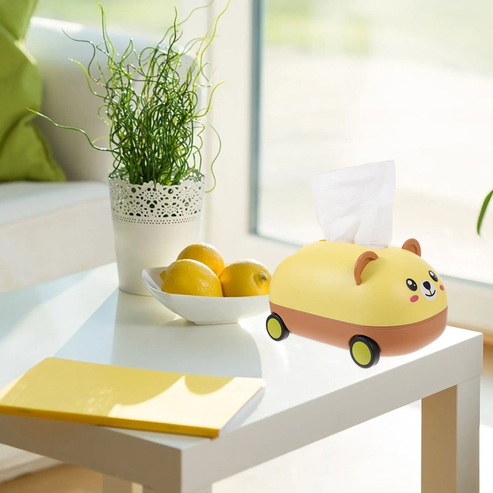 

Cute Tissue Dispenser PP Material Sturdy Napkin Storage Case for Car Living Room Cafe Festival Decoration 126 Tissue Box