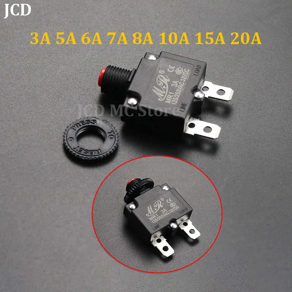 5Pcs/Lot 3A 4A 5A 6A 7A 8A 10A 12A 15A 20A Circuit Breaker Overload Protector Switch Fuse