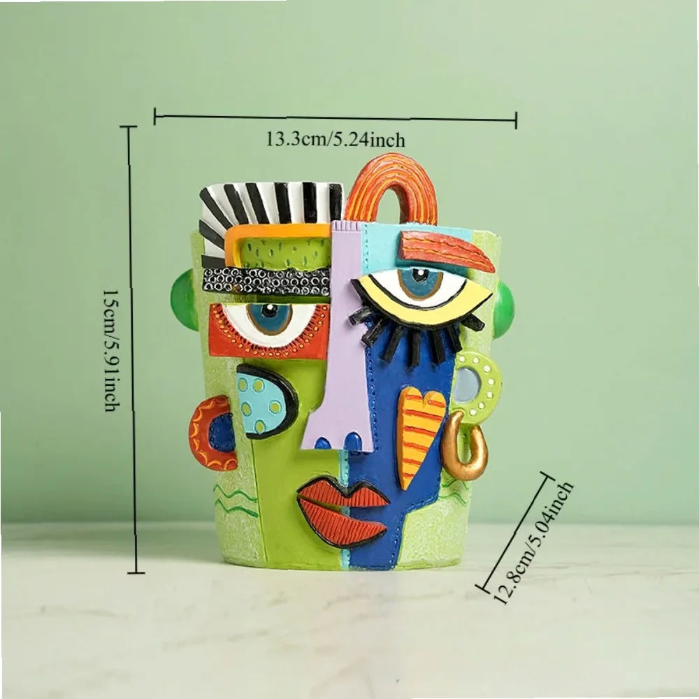 Abstract Face Flower Pot Decorative Planter Picasso Vases Balcony Succulent Plant Holder Ornament