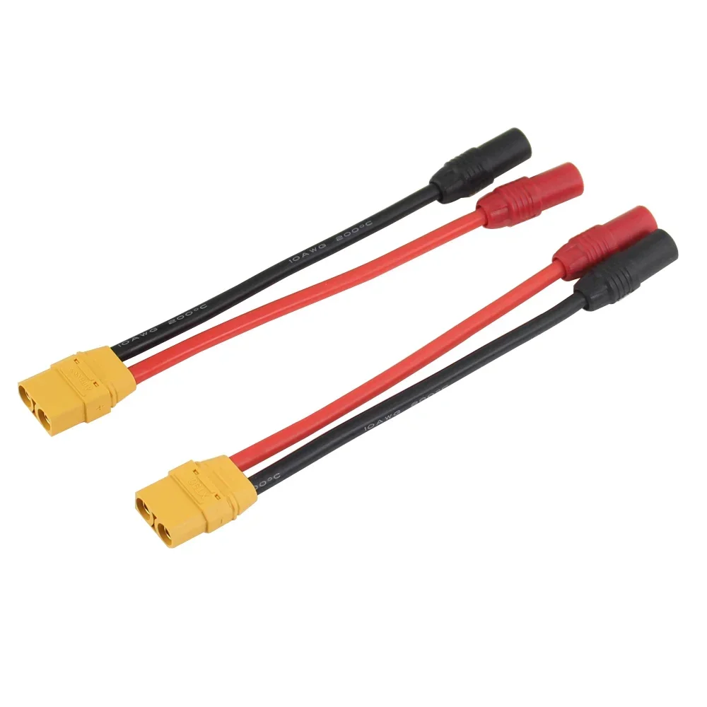 SoloGood Amass XT90 Female to AS150 Male+Female Plug Cable 15cm 10AWG Silicone Line Charger Adapter Wire for Battery